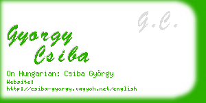 gyorgy csiba business card